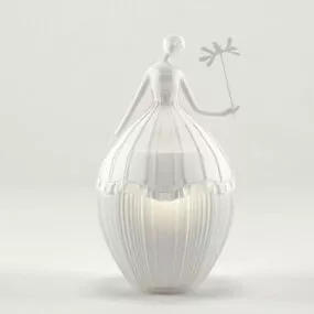 Vintage White Decor Table Lamp 3d model