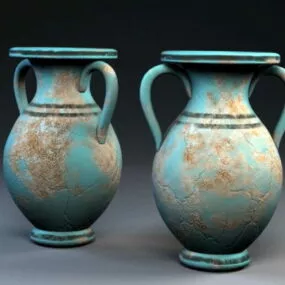 Household Vintage Art Deco Vases 3d model