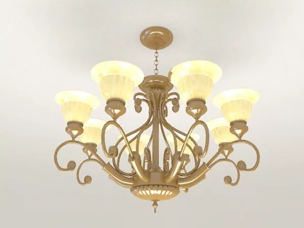 Vintage Old Brass Chandelier 3d model Vintage Old Brass Chandelier 3d model