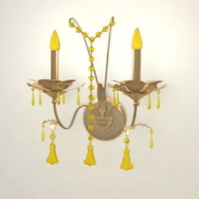 Living Room Vintage Brass Wall Sconce 3d model