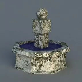 Garden Vintage Stone Fountain 3d model
