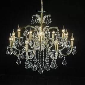 Vintage Living Room French Crystal Chandelier 3d model
