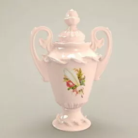 Vintage Porcelain Vase Decoration 3d model