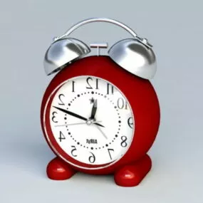 Home Vintage Red Alarm Clock 3d model