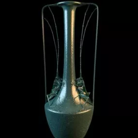 Vintage Metal Vase Craft Shapes 3d model