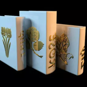 Vintage Book Shape Vase Decoration 3d model