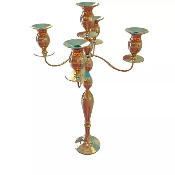 Silver Candlestick Lamp Vintage Style 3d model
