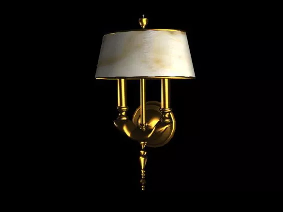 Single Sconce Lamp Crystal Fountain Shade 3d model