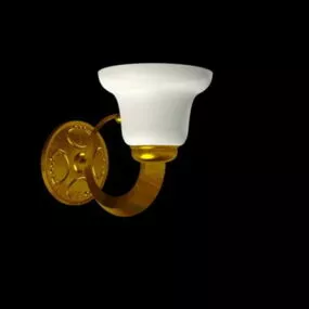 Vintage Brass Wall Lamp Furniture 3d model