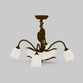 Vintage Bronze Chandelier 3d model