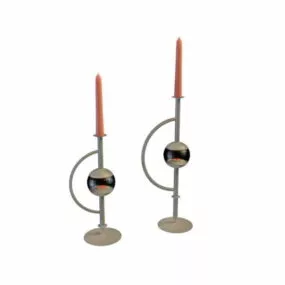 Vintage Metal Candle Holders 3d model
