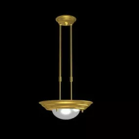 Vintage Brass Ceiling Fixture Lighting 3d model