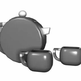 Old Ceramic Tea Sets 3d model