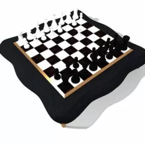 Old Vintage Chess Set 3d model