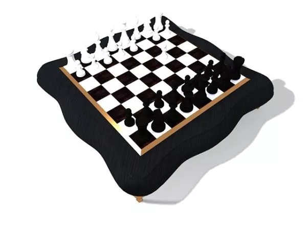 Sport Game Chess On Table 3d model