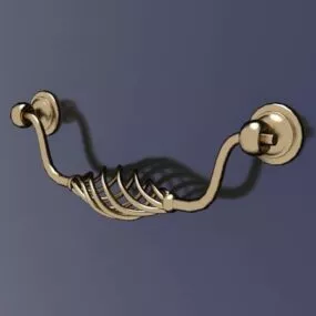 Vintage Brass Door Handle 3d model
