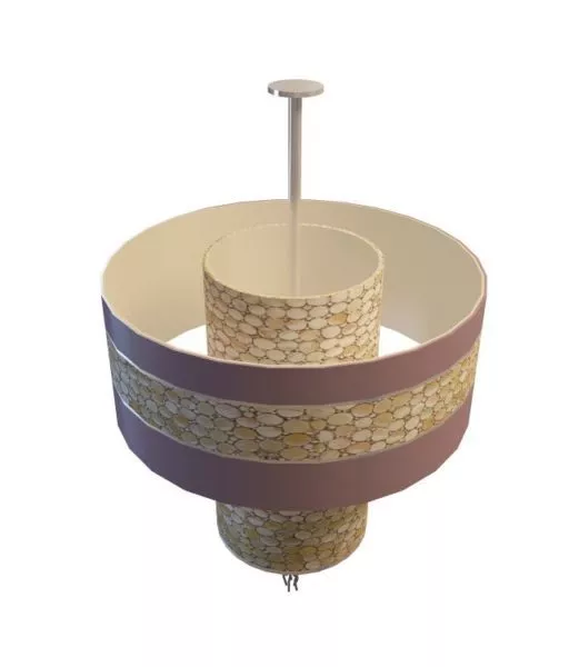 Vintage Drum Shade Ceiling Chandelier 3d model Vintage Drum Shade Ceiling Chandelier 3d model