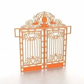 Vintage Wrought Iron Garden Gate 3d model