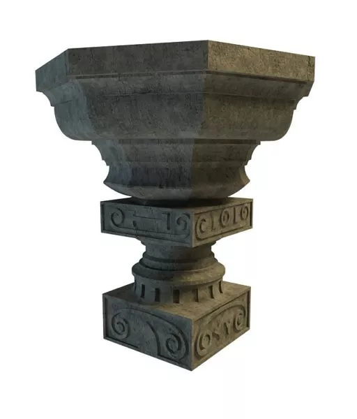 Construction Stone Column Stand 3d model