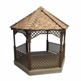 Vintage Wooden Gazebo 3d model