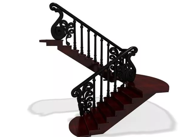 Vintage Indoor Home Staircase Design 3d model Vintage Indoor Home Staircase Design 3d model