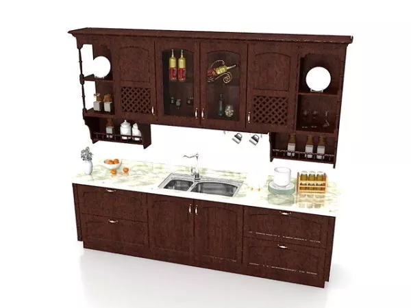 Square Sink Ikea With Tap And Basket 3d model