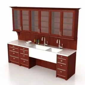 Vintage Straight Kitchen Cabinets 3d model