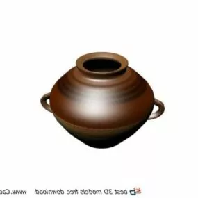 Mexican Garden Terracotta Water Pot 3d model