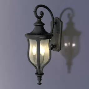 Vintage Outdoor Iron Wall Lantern 3d model
