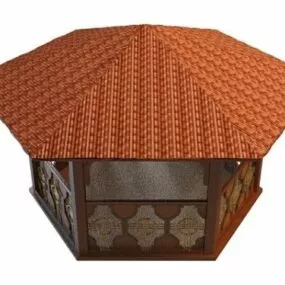 Vintage Western Wooden Pavilion 3d model