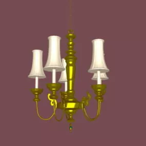 Vintage Brass Pendant Chandelier 3d model