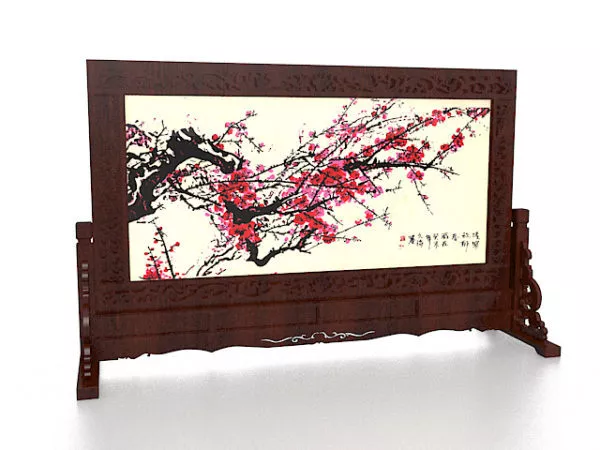 Vintage Room Divider Wooden Stand 3d model Vintage Room Divider Wooden Stand 3d model