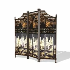 Vintage Asian Room Screen Dividers 3d model