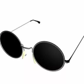 Vintage Fashion Round Glasses 3d model