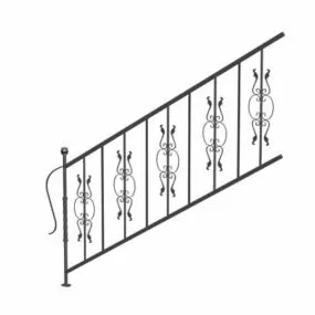 Vintage Decorative Shapes Stair Handrails 3d model