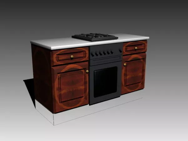 Gas Stove With Oven Combine 3d model