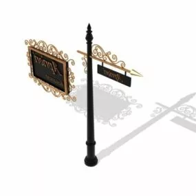 Western Vintage Street Sign 3d model