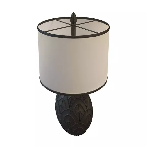 Vintage Teak Shade Table Lamp 3d model Vintage Teak Shade Table Lamp 3d model