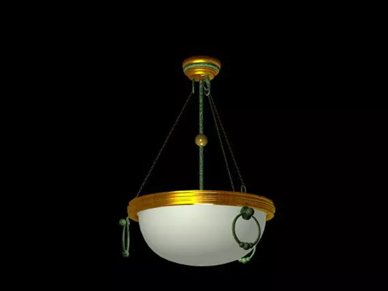 Traditional Style Brass Pendant Lighting 3d model Traditional Style Brass Pendant Lighting 3d model