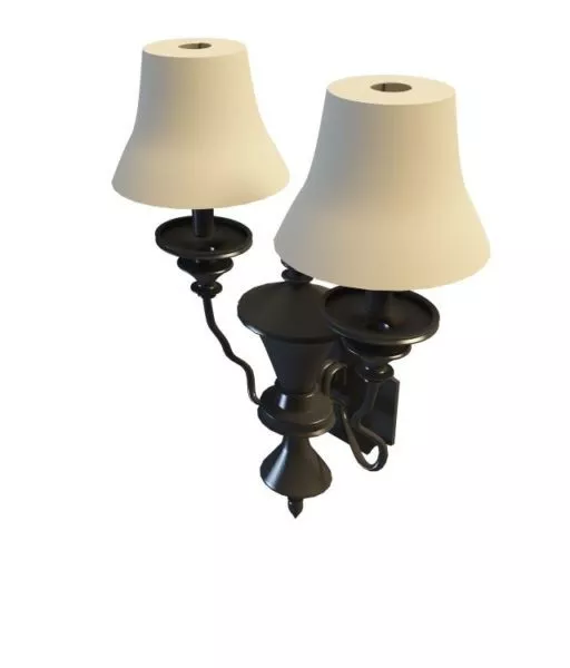 Vintage Antique Shade Wall Lamp 3d model Vintage Antique Shade Wall Lamp 3d model