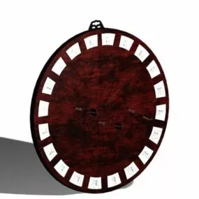 Vintage Wooden Dart Board 3d model