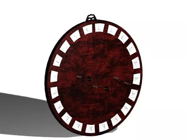 Dart Board Black White 3d model