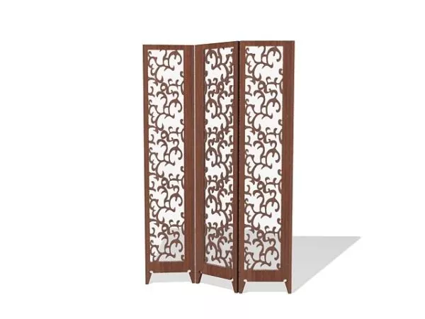 Vintage Old Wood Folding Screen 3d model Vintage Old Wood Folding Screen 3d model