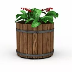 Outdoor Vintage Wood Planter 3d model
