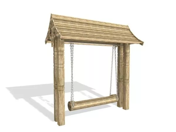 Outdoor Vintage Wooden Swing 3d model Outdoor Vintage Wooden Swing 3d model