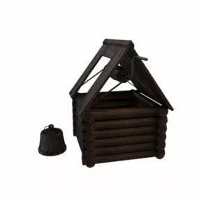 Old Garden Wooden Well 3d model