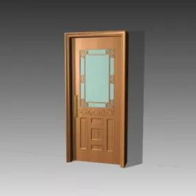 Vintage Home Interior Door Glass Panel 3d model