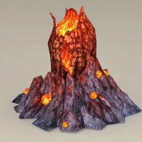 Mountain Volcano Lava 3d model