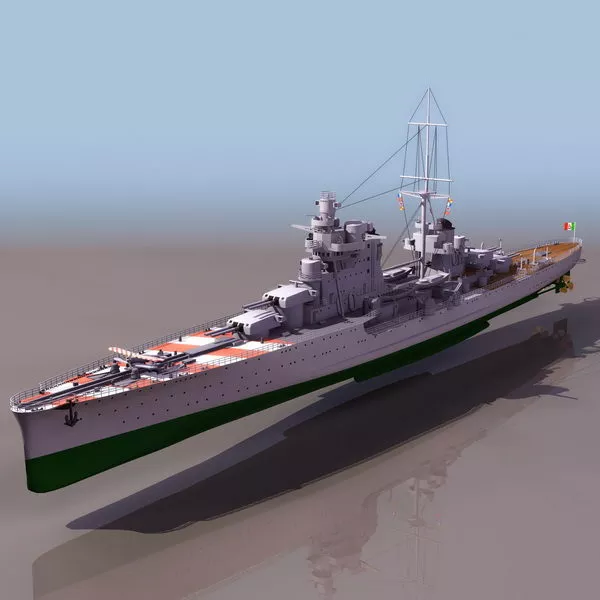 Watercraft Ww2 Italian Cruiser 3d model Watercraft Ww2 Italian Cruiser 3d model