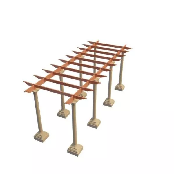Walkway Wooden Pergola 3d model Walkway Wooden Pergola 3d model